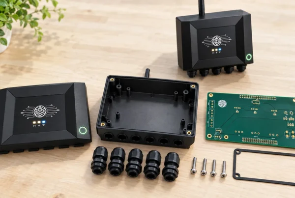 Exploded enclosure with PCB