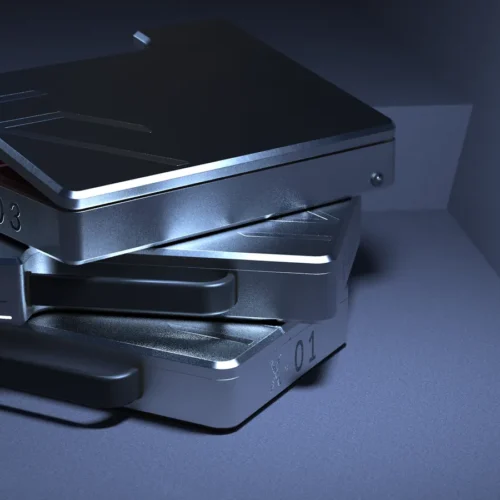 Stacked metal enclosures